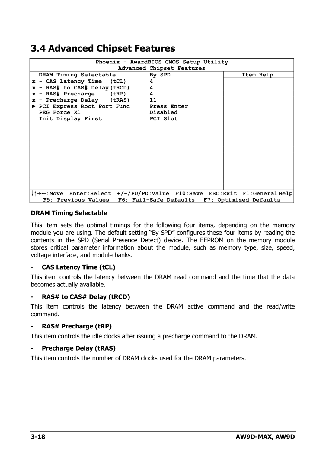 Abit AW9D-MAX manual Advanced Chipset Features 