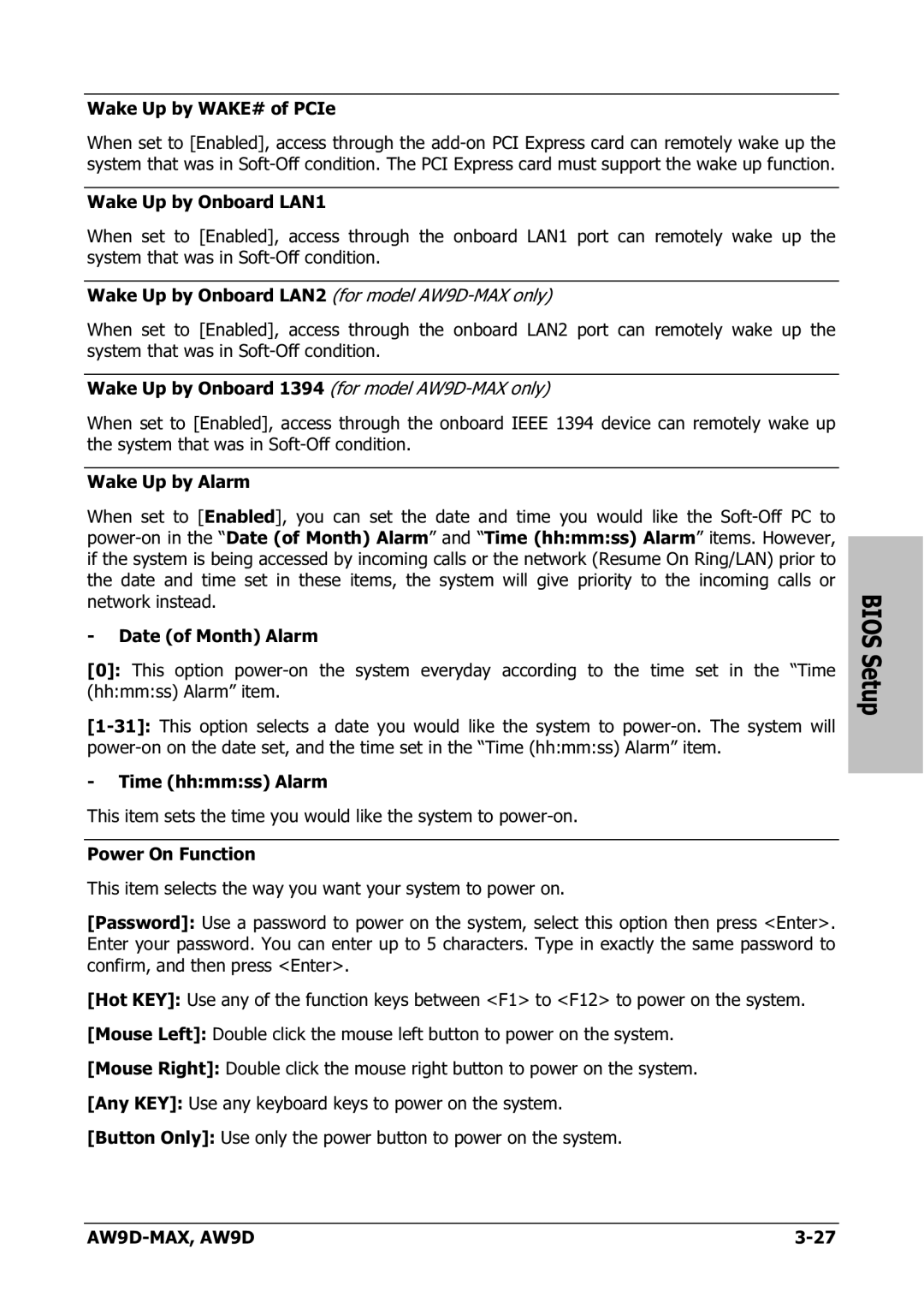 Abit AW9D-MAX manual Wake Up by WAKE# of PCIe 