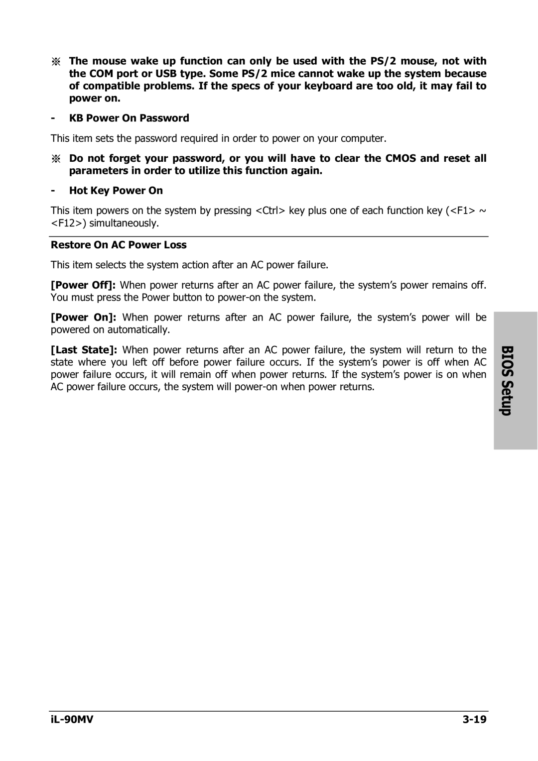 Abit IL-90MV manual Bios Setup 