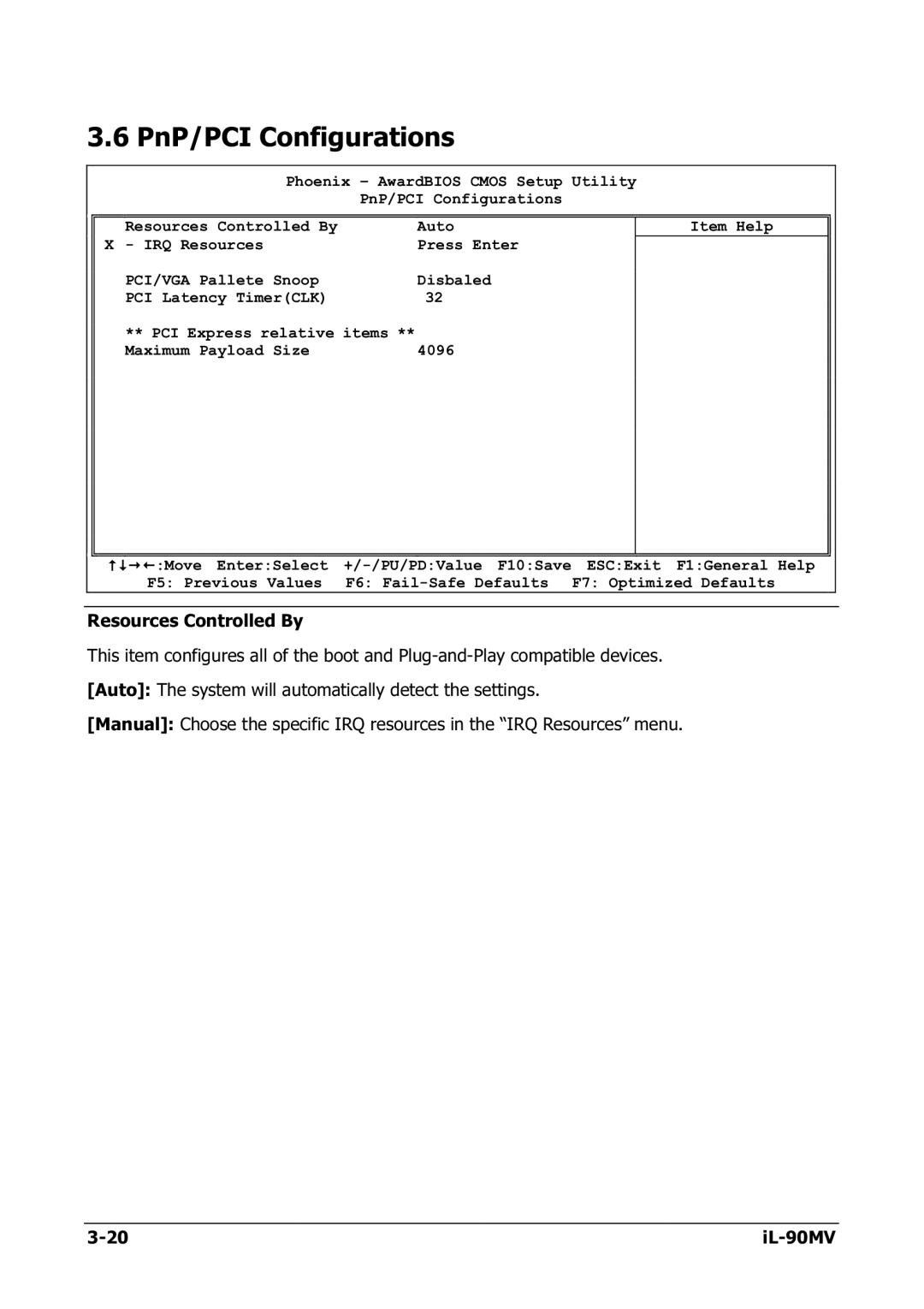 Abit IL-90MV manual PnP/PCI Configurations 