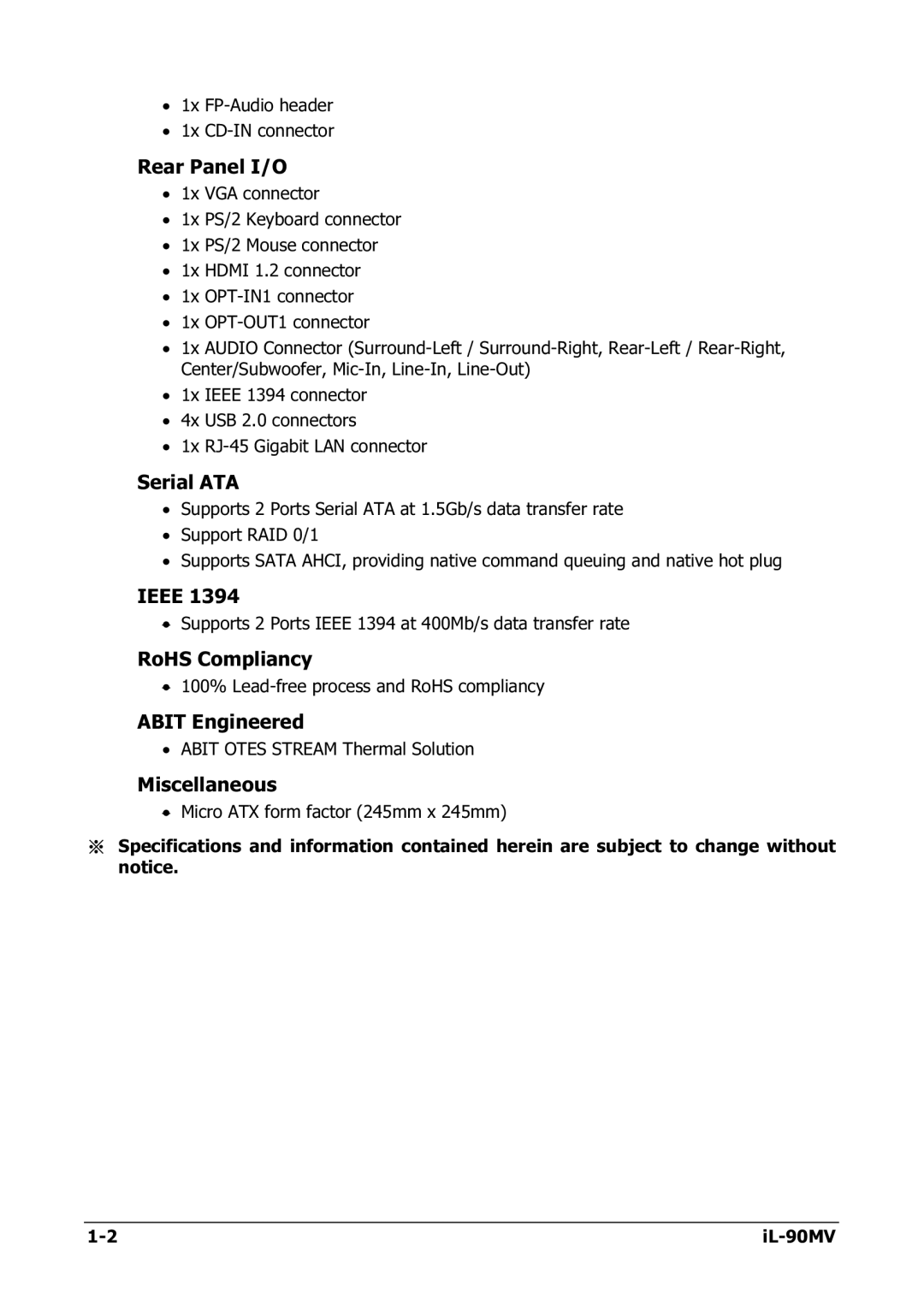 Abit IL-90MV manual Ieee 