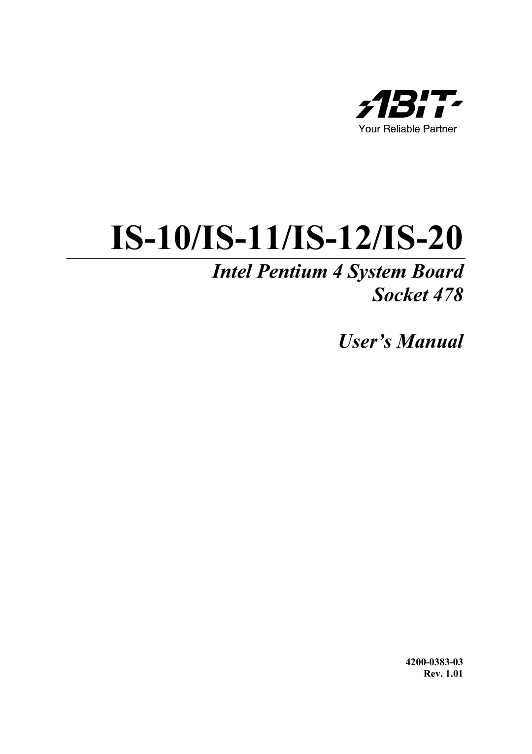 Abit user manual IS-10/IS-11/IS-12/IS-20 