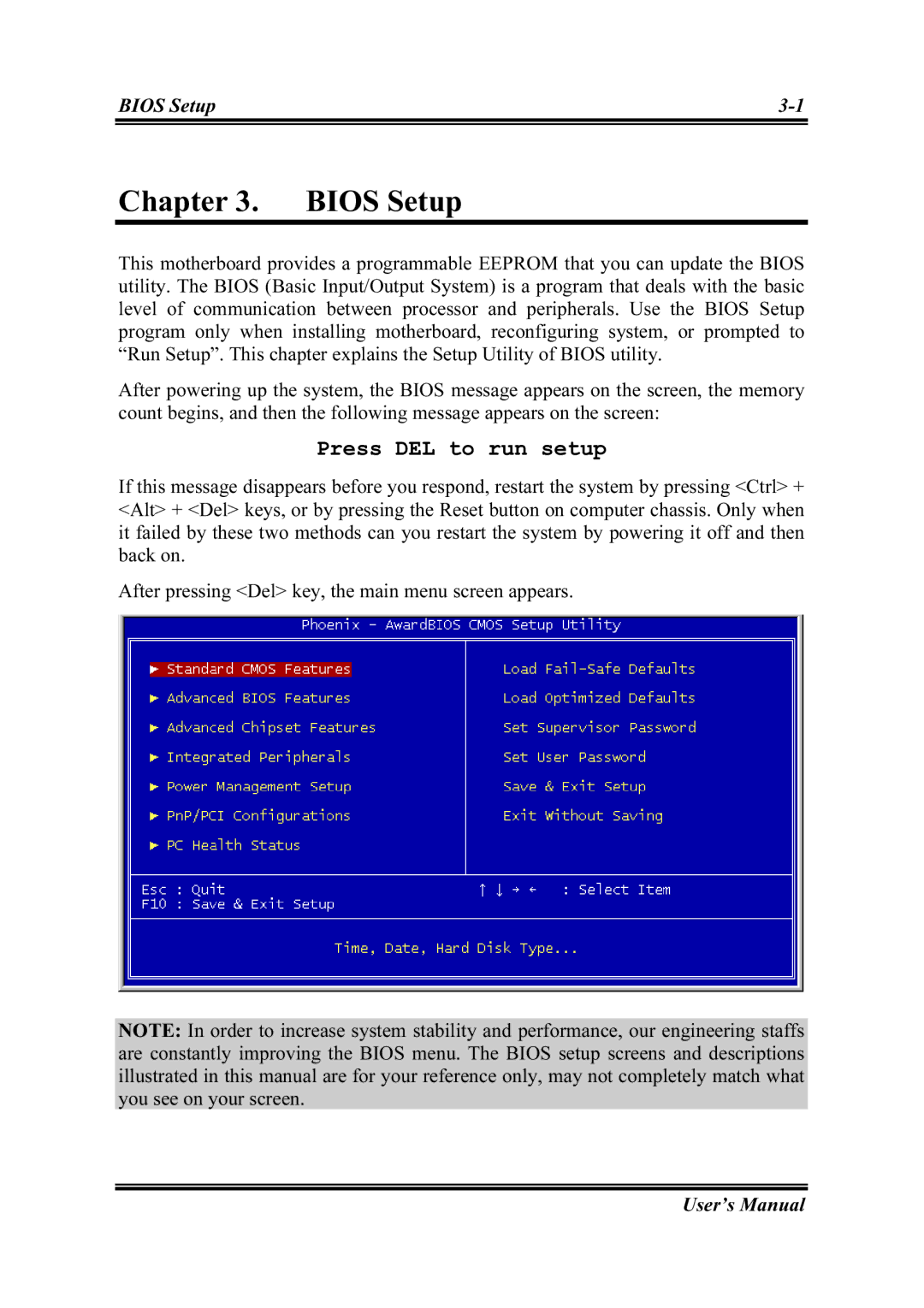 Abit IS-11, IS-12, IS-20, IS-10 user manual Bios Setup, Press DEL to run setup 