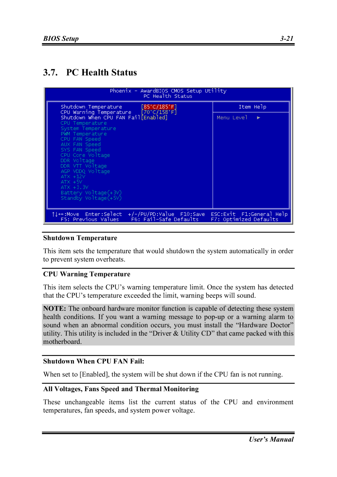 Abit IS-11, IS-12, IS-20, IS-10 user manual PC Health Status 