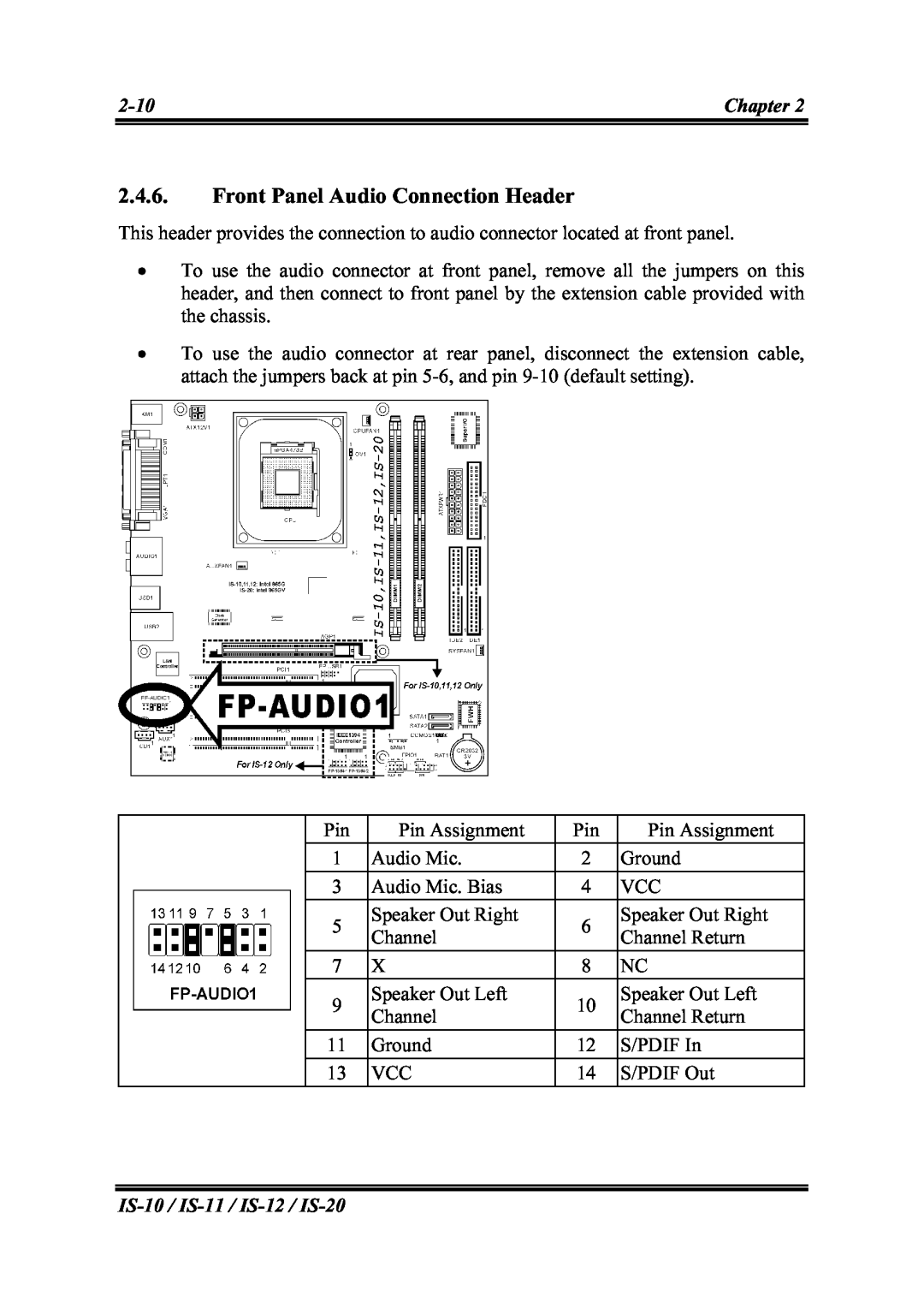 Abit IS-10, IS-12, IS-20, IS-11 user manual Front Panel Audio Connection Header 