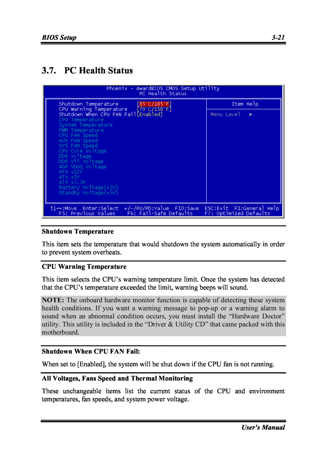 Abit IS-11, IS-12, IS-20, IS-10 user manual PC Health Status 