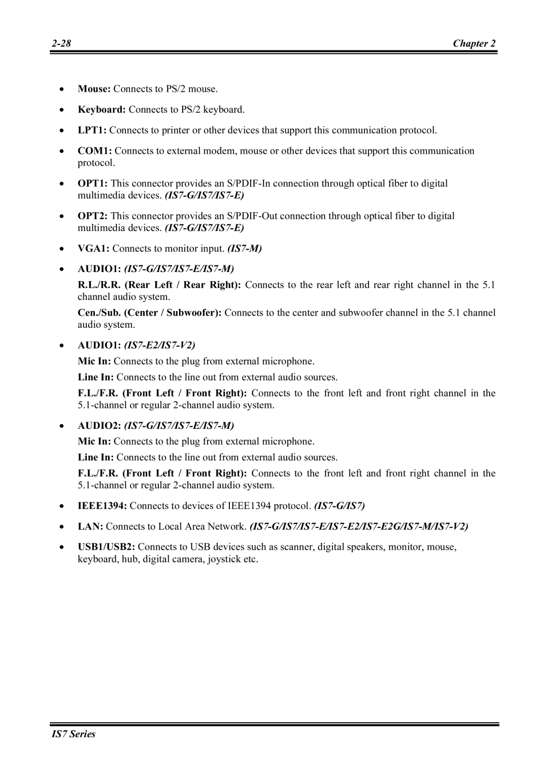 Abit IS7-M, IS7-G, IS7-E2V, IS7-E2G, IS7-V2 user manual Chapter 