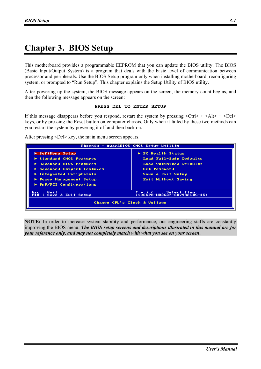 Abit IS7-M, IS7-G, IS7-E2V, IS7-E2G, IS7-V2 user manual Bios Setup, Press DEL to Enter Setup 