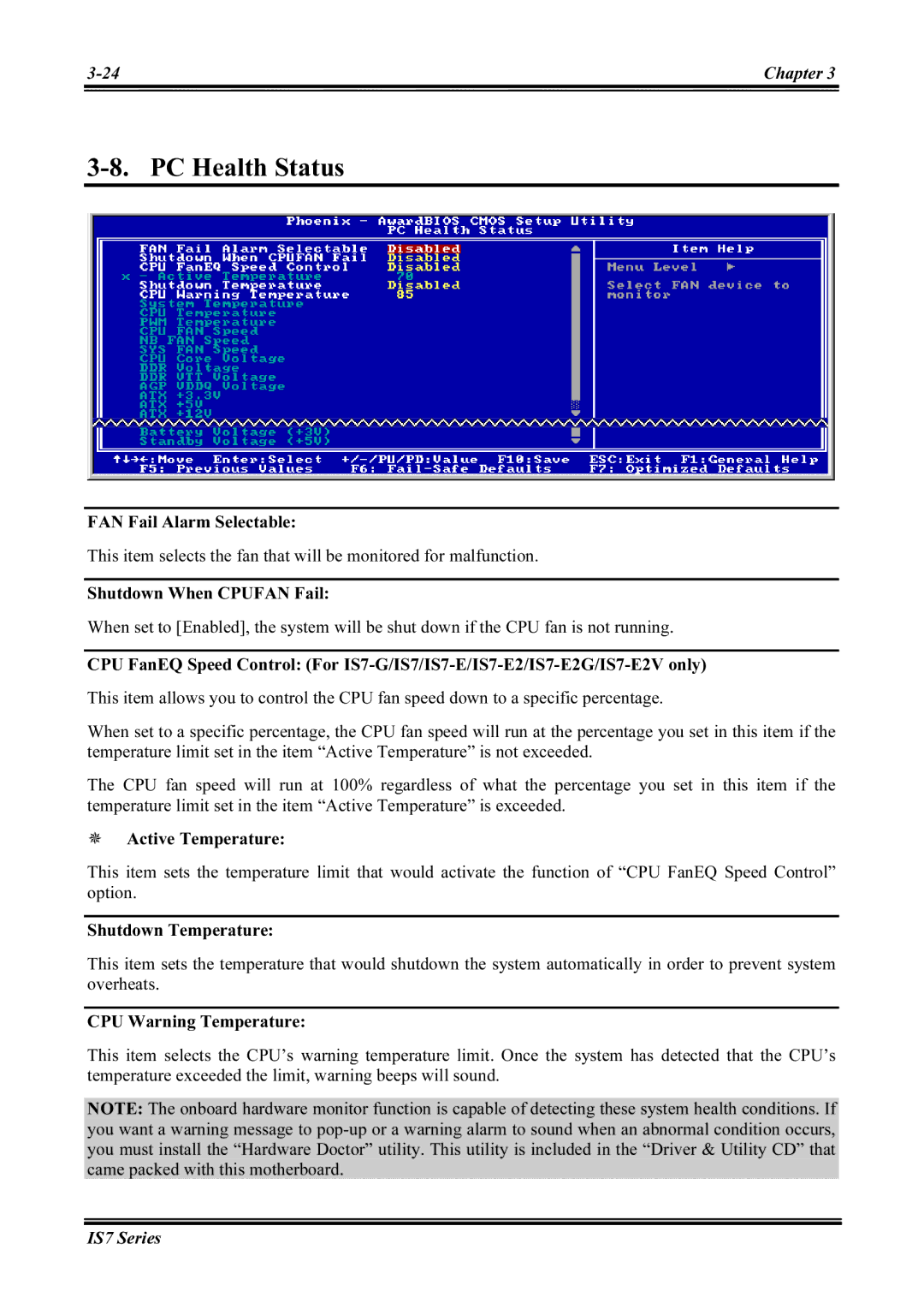 Abit IS7-M, IS7-G, IS7-E2V, IS7-E2G, IS7-V2 user manual PC Health Status 