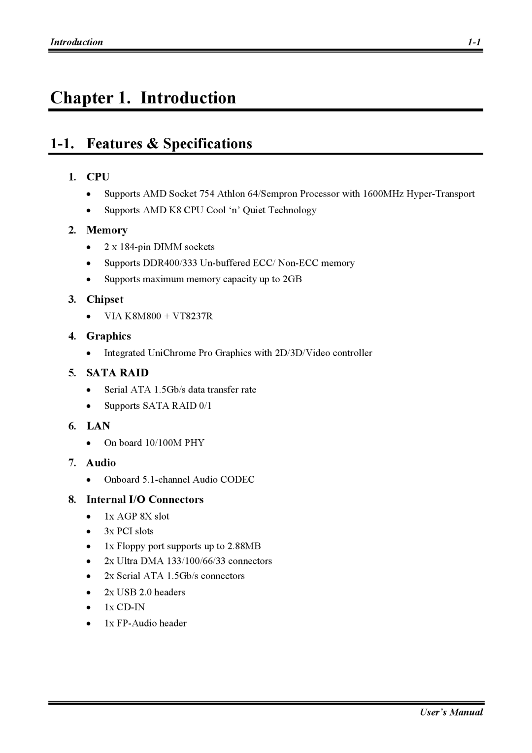 Abit KV-85 user manual Introduction, Features & Specifications 