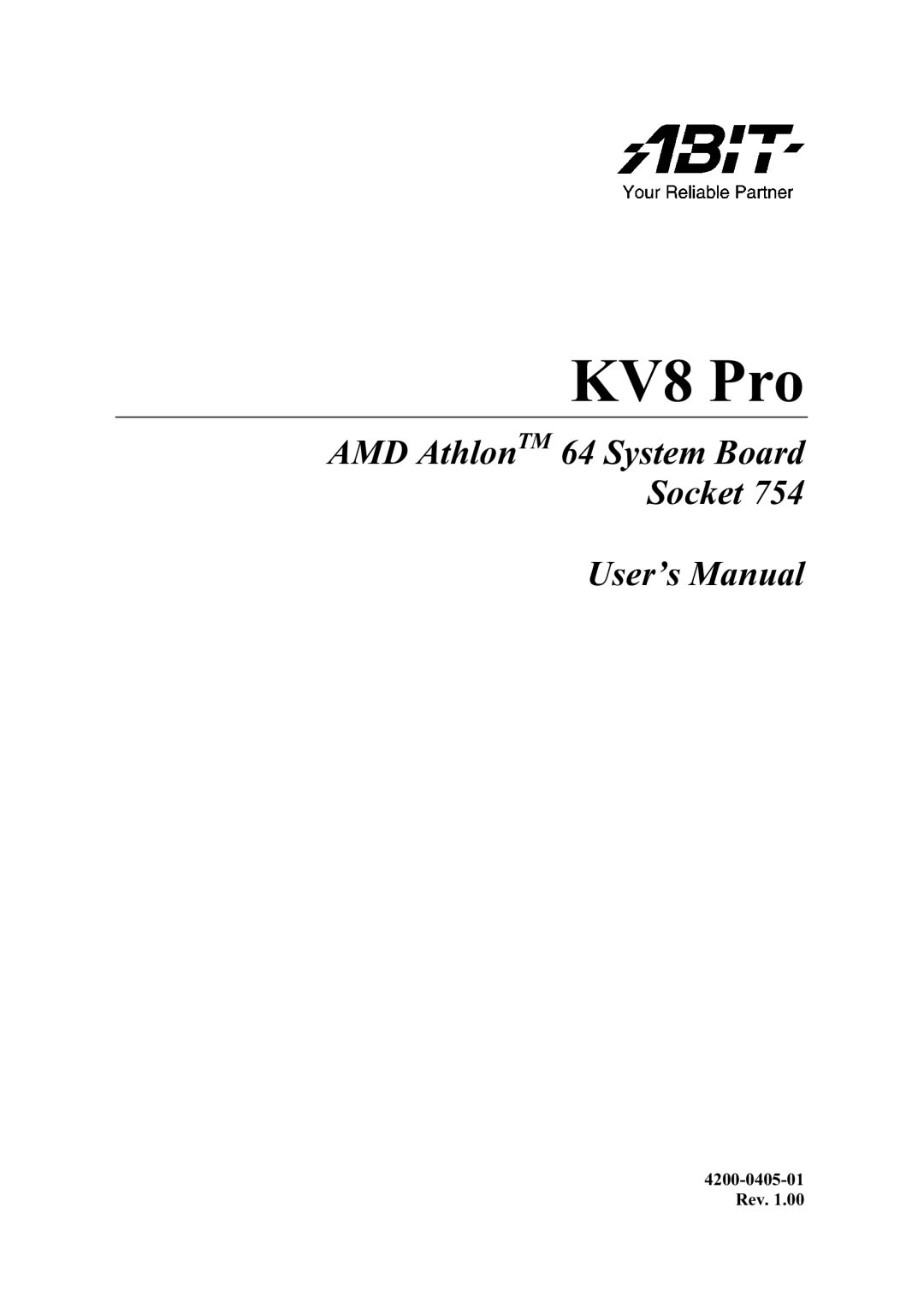 Abit KV8 PRO user manual KV8 Pro 