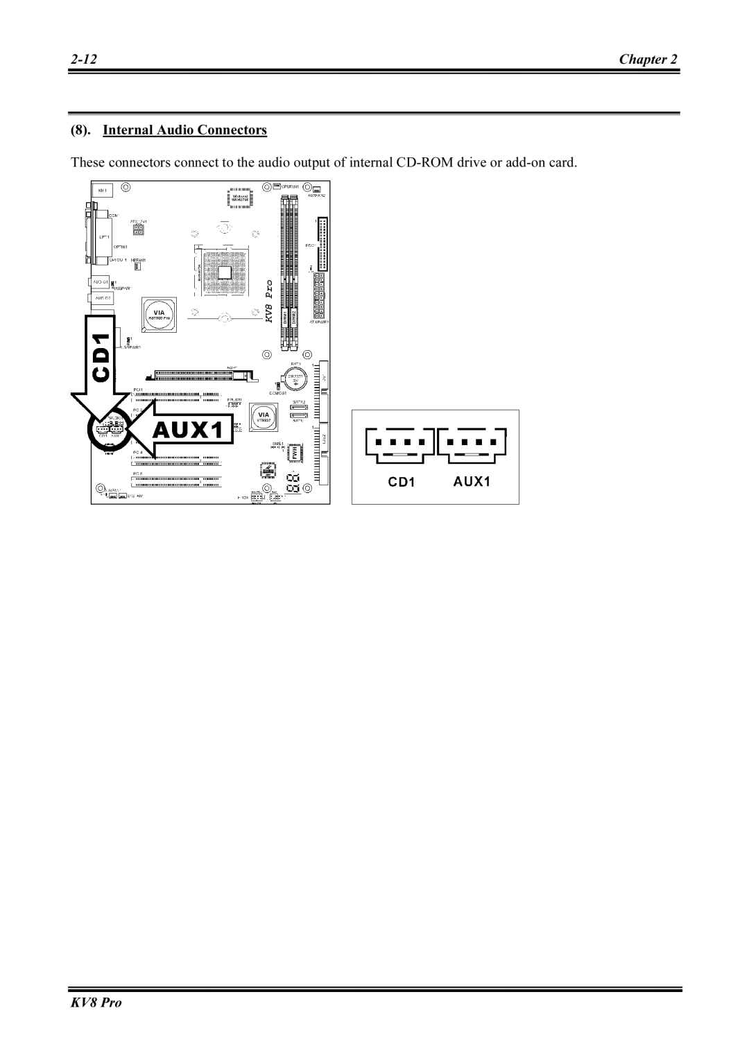 Abit KV8 PRO user manual Internal Audio Connectors 