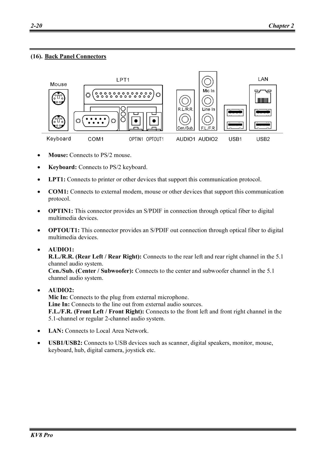 Abit KV8 PRO user manual AUDIO1 