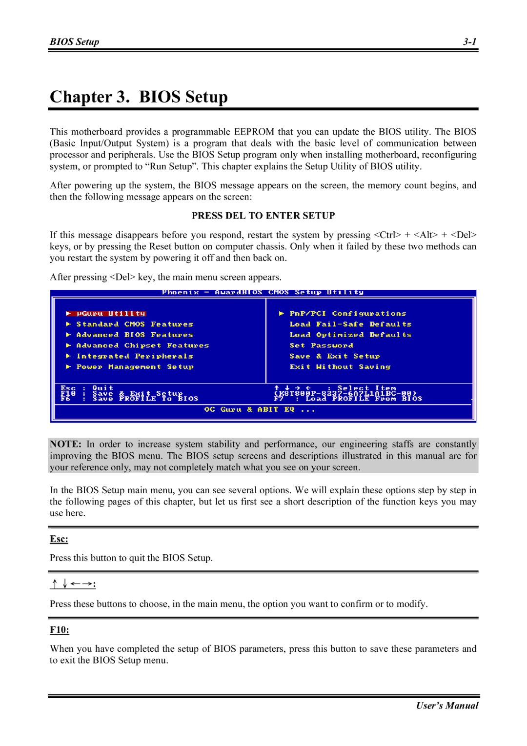 Abit KV8 PRO user manual Bios Setup 