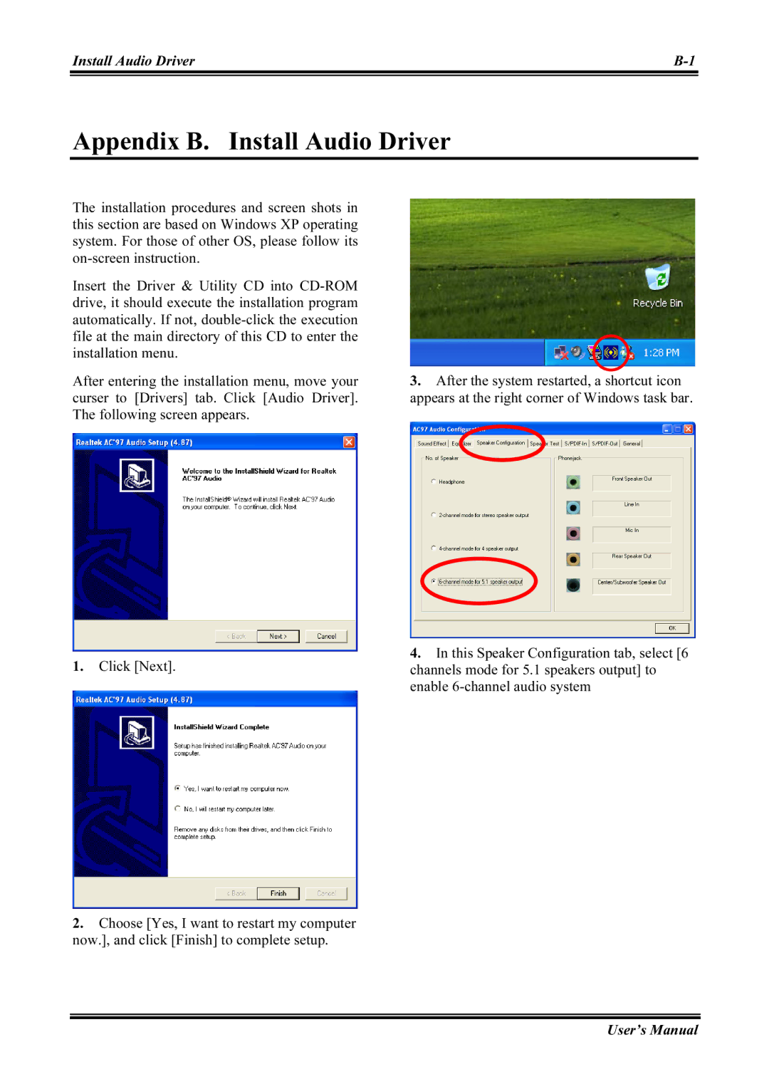 Abit KV8 PRO user manual Appendix B. Install Audio Driver 