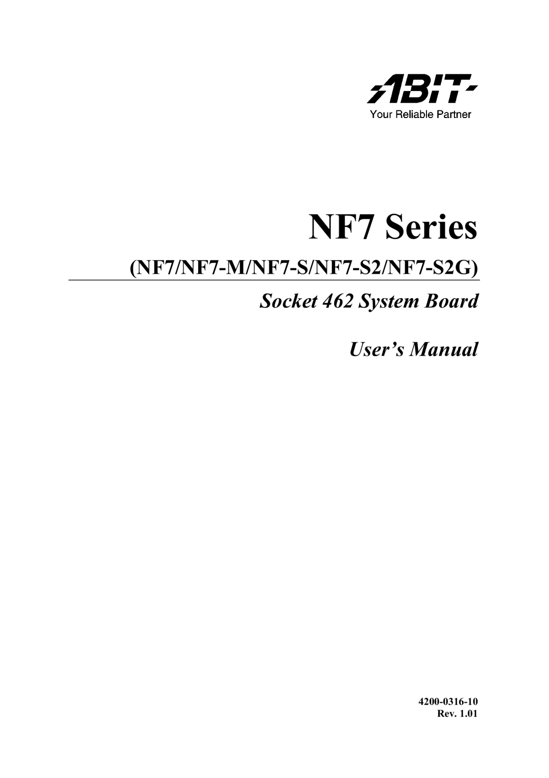 Abit NF7-M, NF7-S2G user manual NF7 Series 