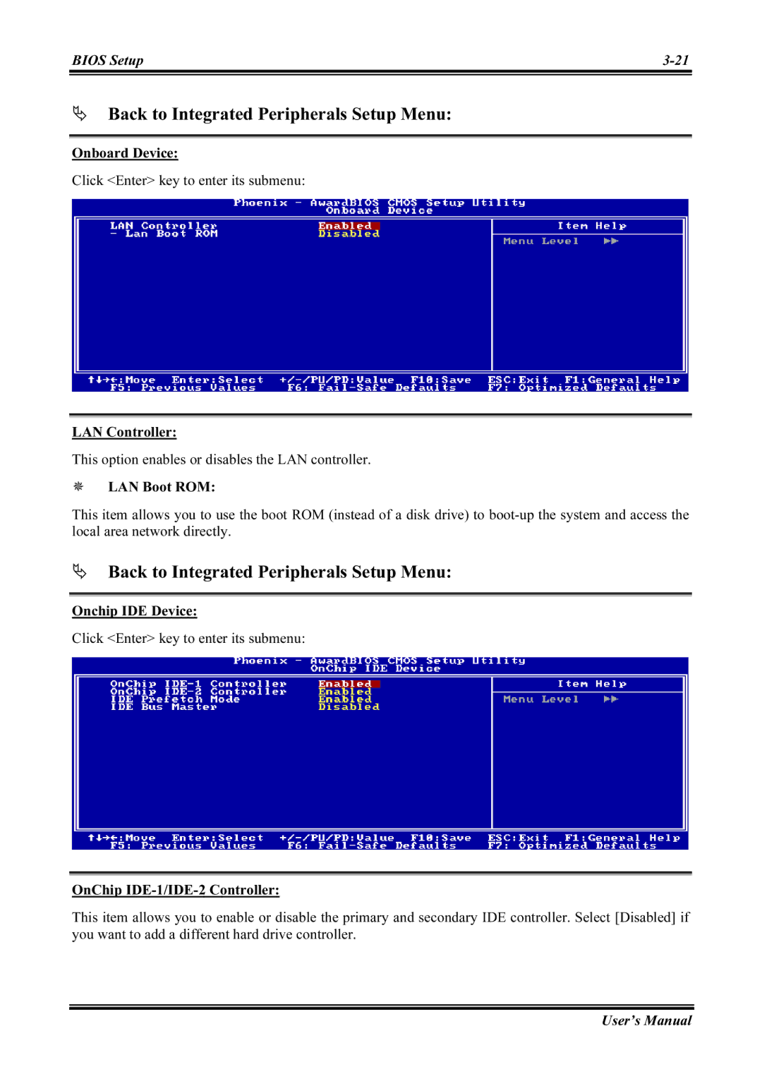 Abit NF7-M, NF7-S2G user manual Onboard Device, OnChip IDE-1/IDE-2 Controller 