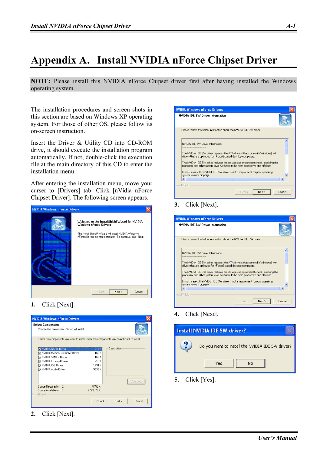 Abit NF7-M, NF7-S2G user manual Appendix A. Install Nvidia nForce Chipset Driver 