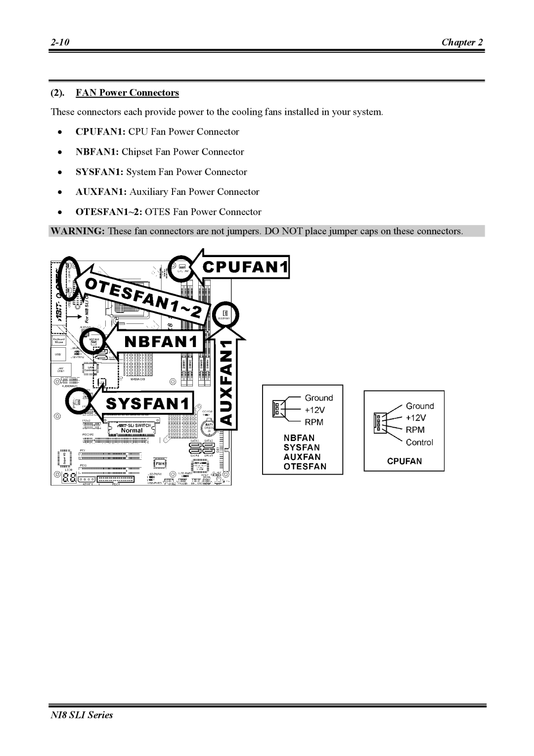 Abit NI8 SLI user manual FAN Power Connectors 