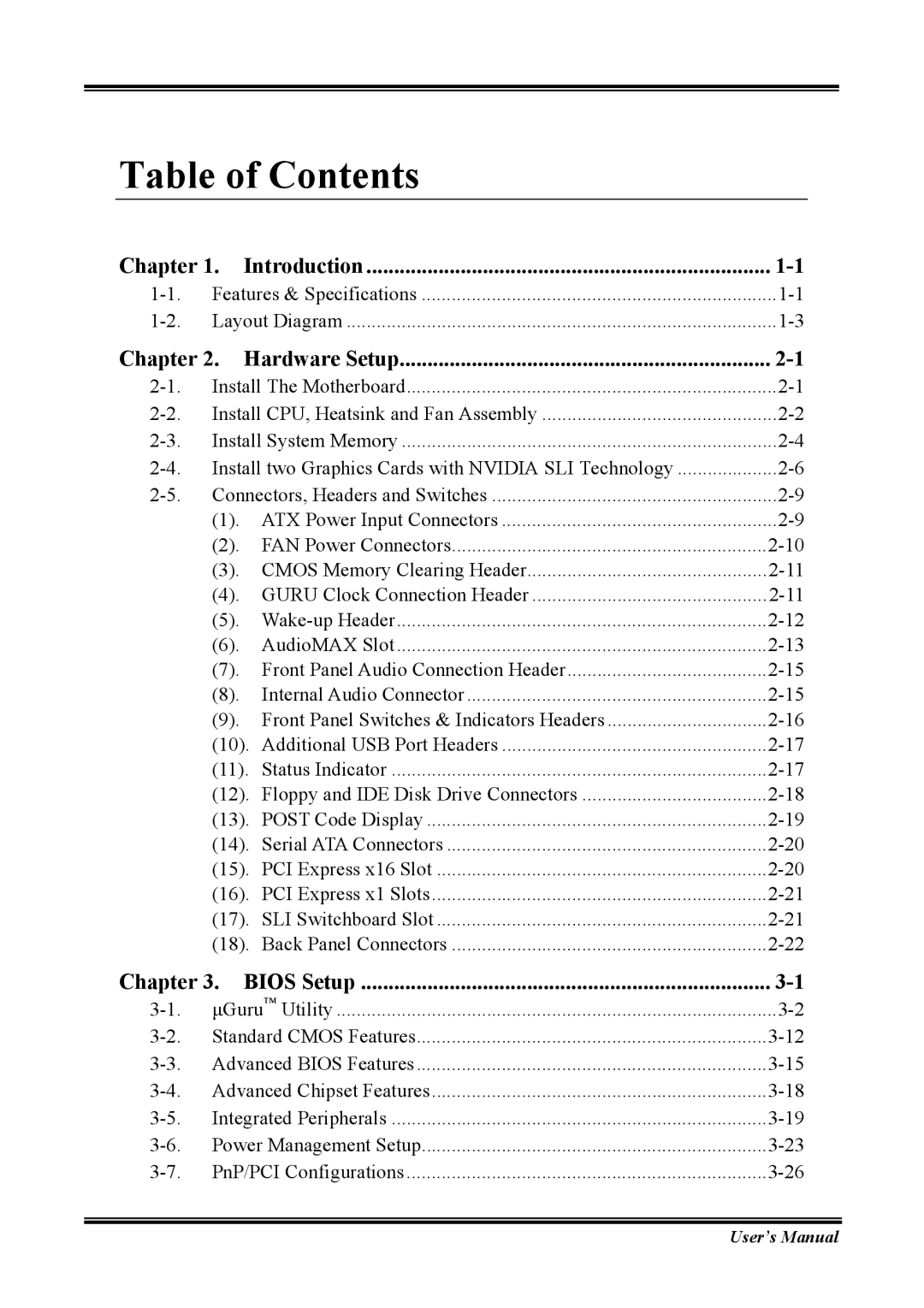 Abit NI8 SLI user manual Table of Contents 