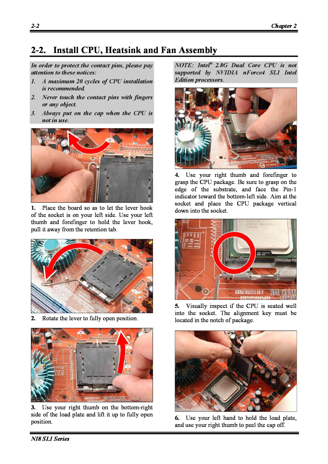 Abit NI8 SLI user manual Install CPU, Heatsink and Fan Assembly 
