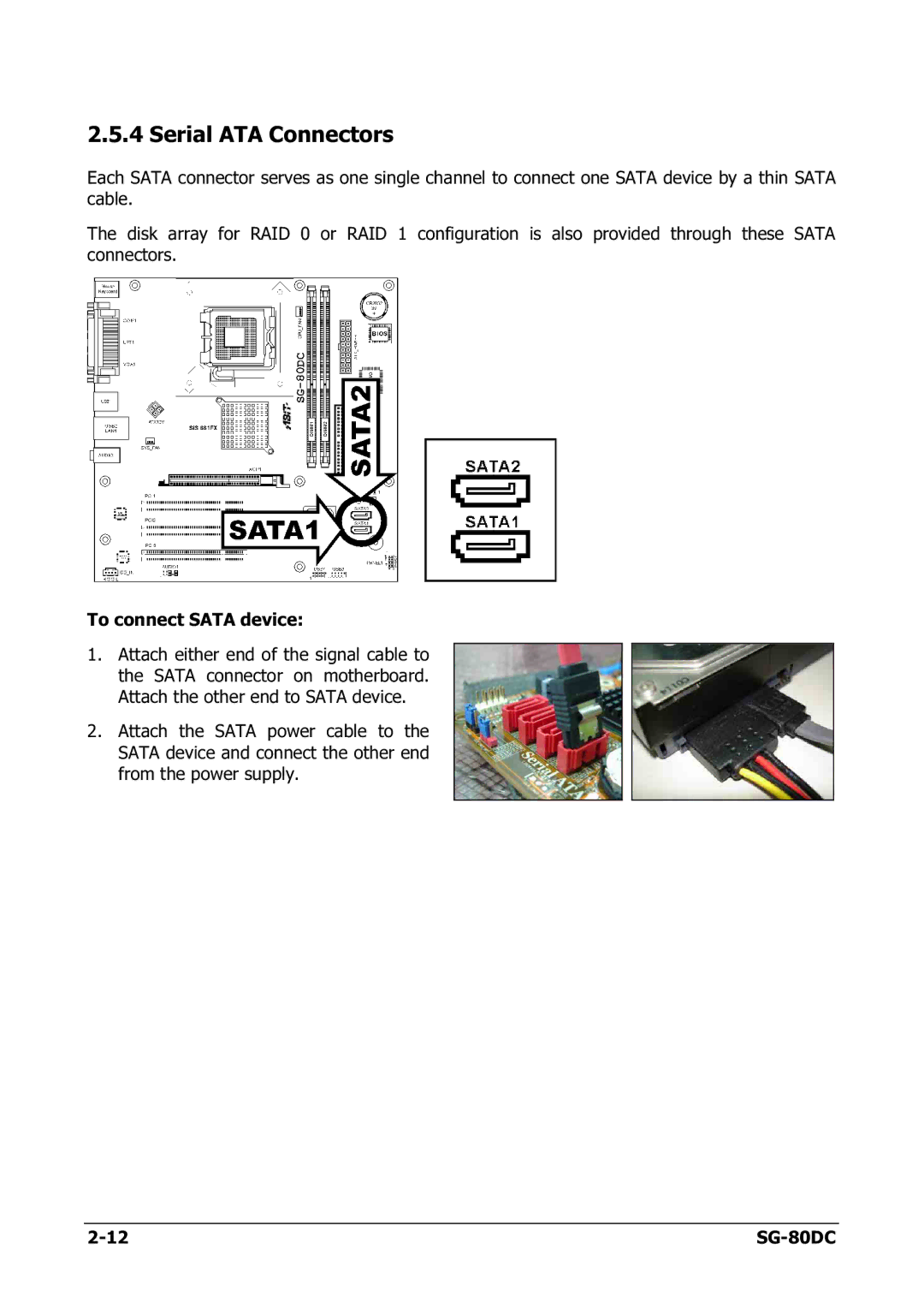 Abit SG-80DC appendix Serial ATA Connectors 