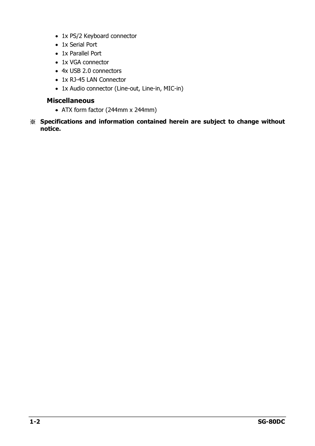 Abit SG-80DC appendix Miscellaneous 