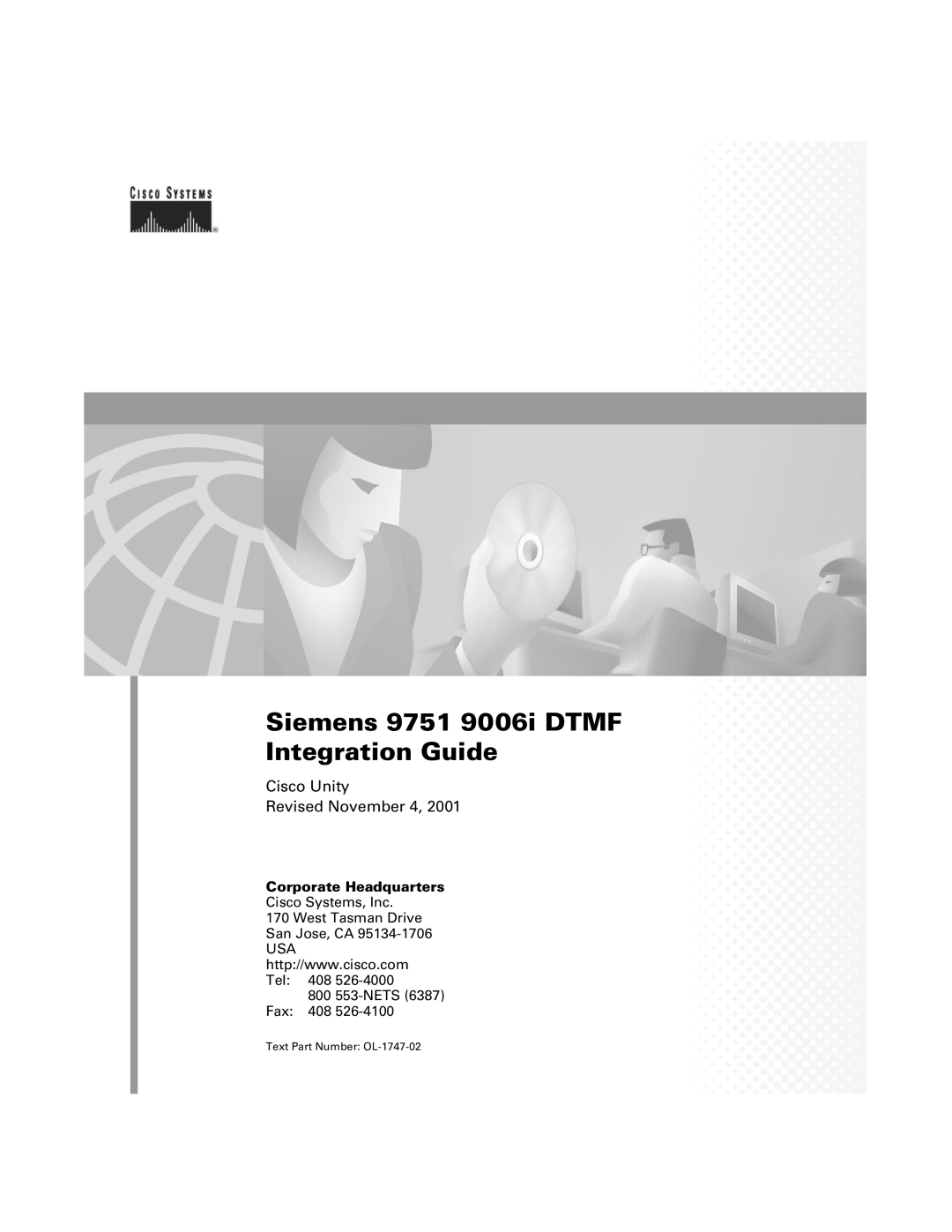 Able Planet OL-1747-02 manual Siemens 9751 9006i DTMF Integration Guide, Cisco Unity Revised November 4 