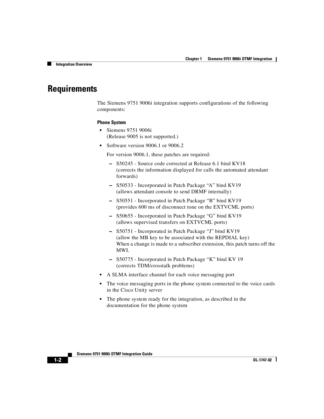 Able Planet OL-1747-02 manual Requirements, Phone System 