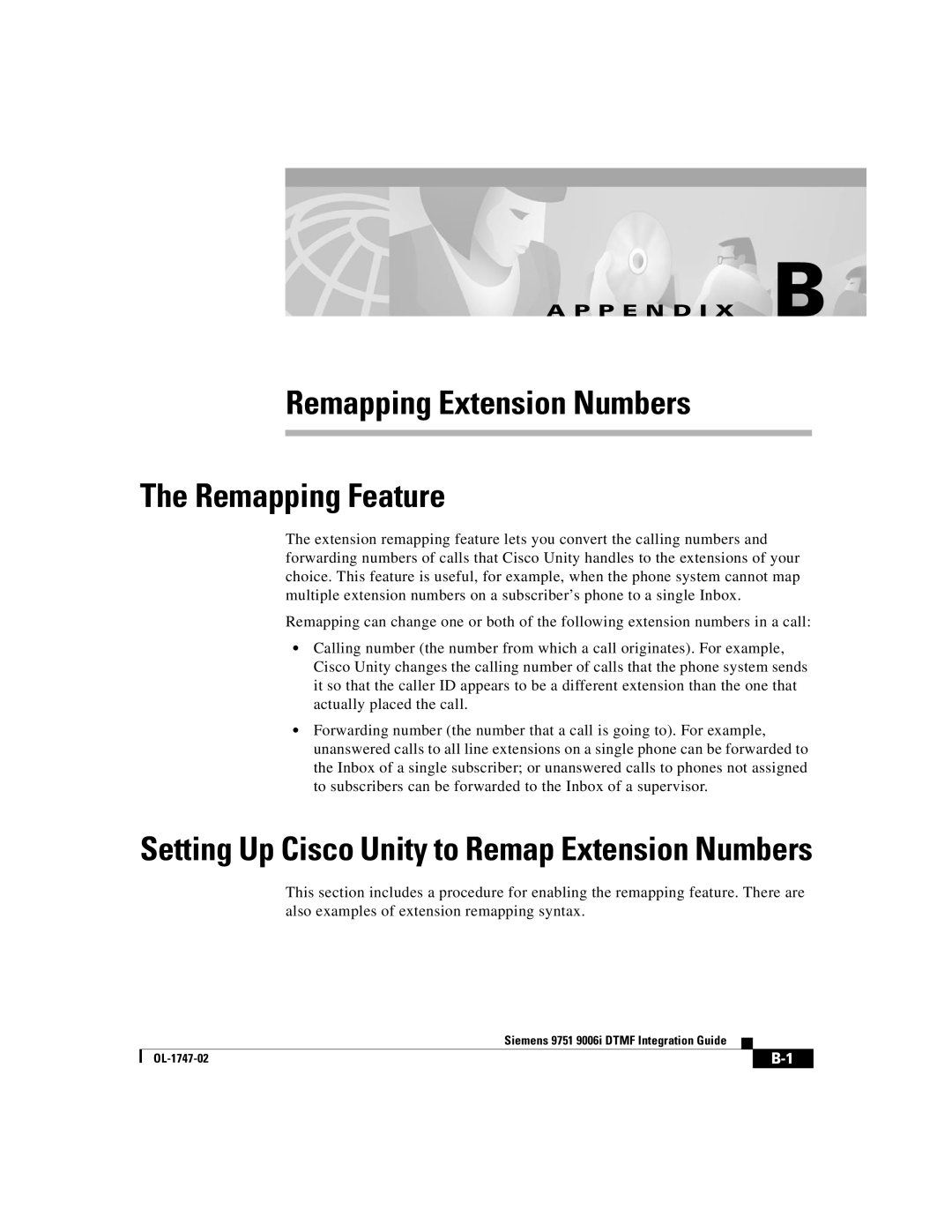 Able Planet OL-1747-02 Remapping Extension Numbers Remapping Feature, Setting Up Cisco Unity to Remap Extension Numbers 