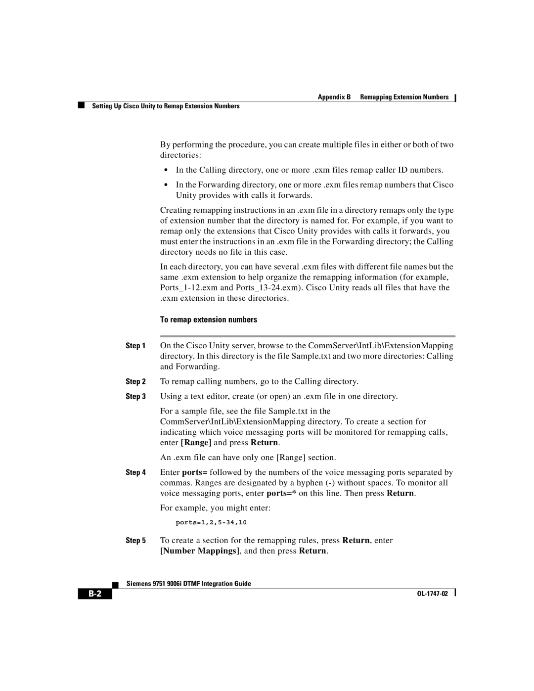 Able Planet OL-1747-02 manual To remap extension numbers 