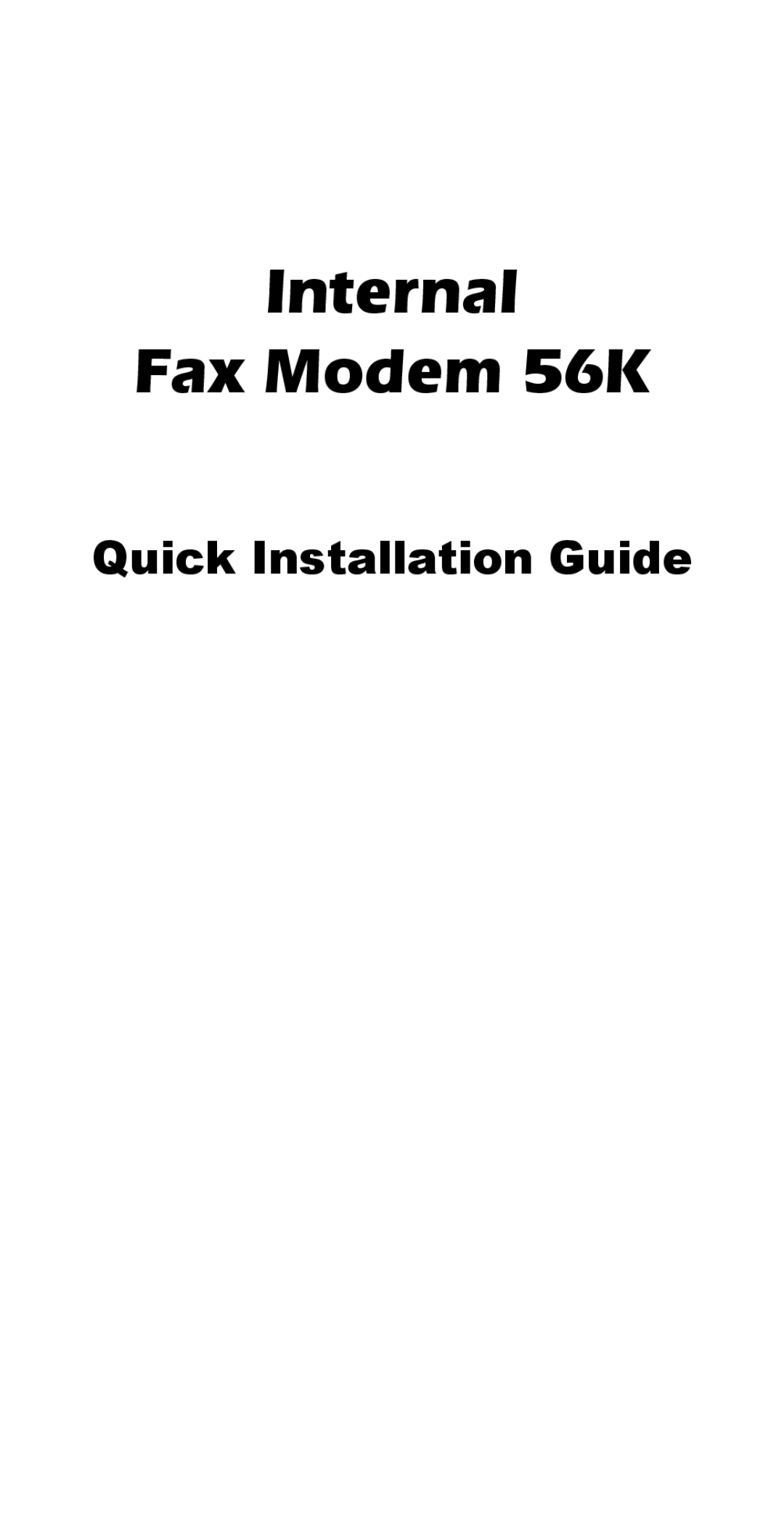 Abocom manual Internal Fax Modem 56K 