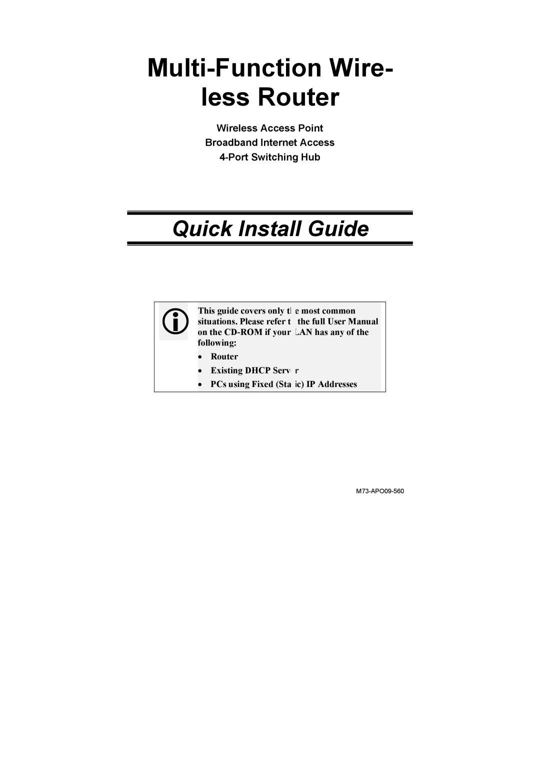 Abocom ARM904 user manual Multi-Function Wire Less Router 