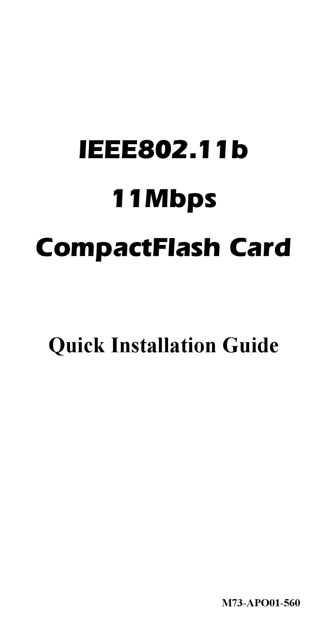 Abocom CWB1000 manual IEEE802.11b 11Mbps CompactFlash Card 