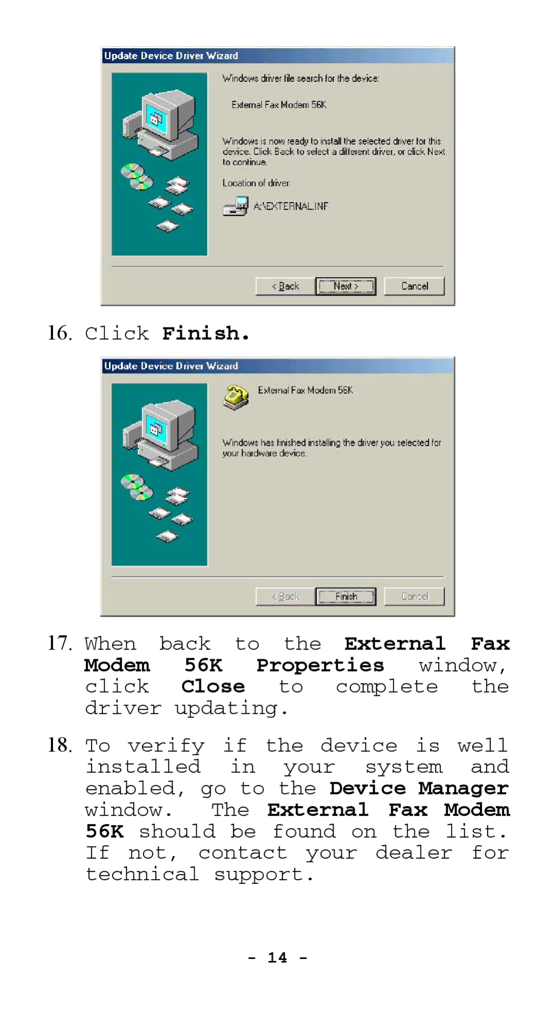 Abocom EFM560 manual Click Finish 