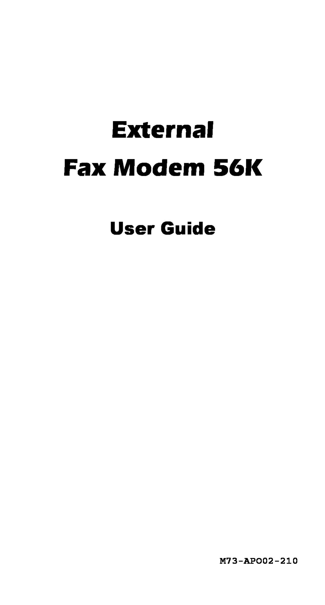 Abocom EFM560 manual External Fax Modem 56K, User Guide, M73-APO02-210 