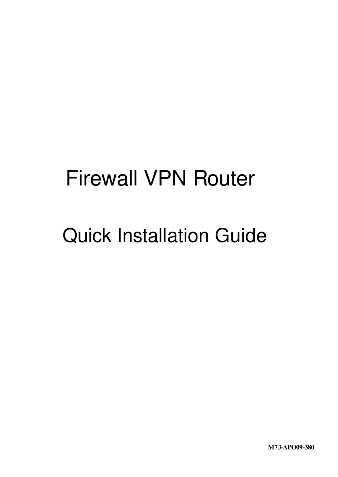 Abocom FVR206 manual Firewall VPN Router 