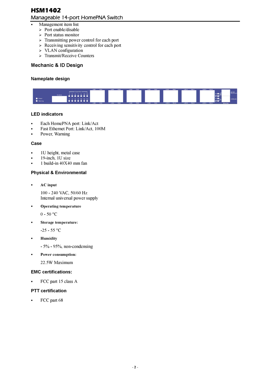 Abocom HSM1402 specifications Mechanic & ID Design 