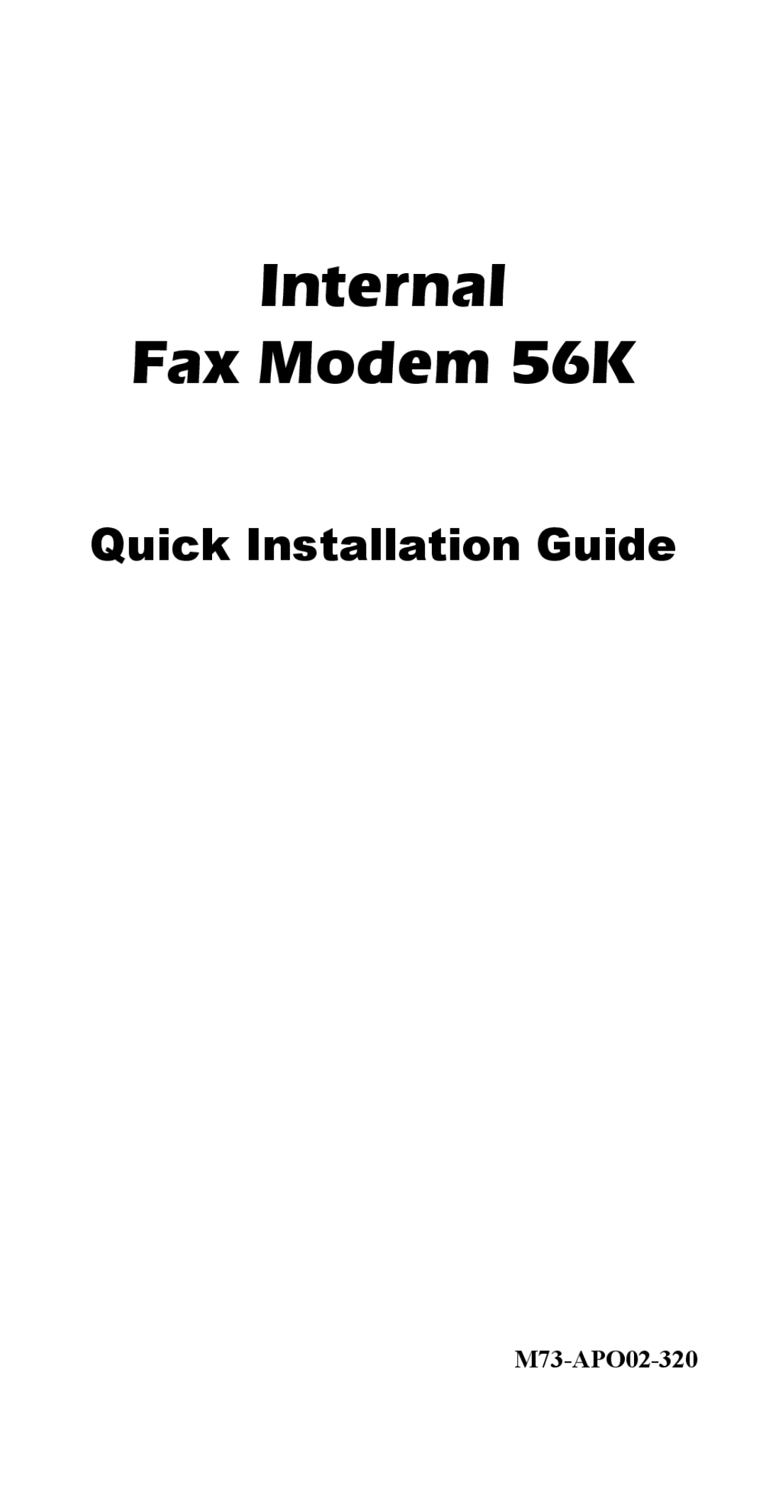 Abocom IFM560 manual Internal Fax Modem 56K 