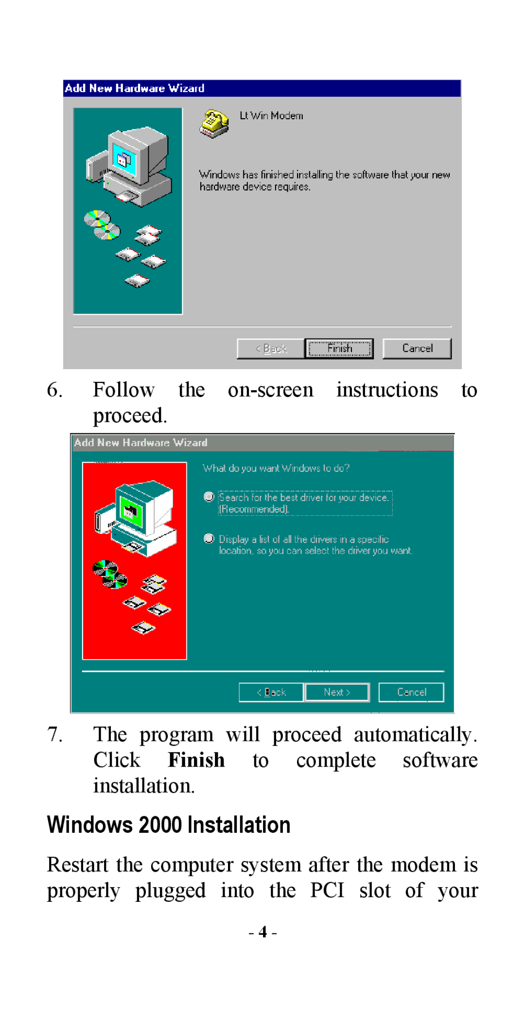 Abocom IFM560 manual Windows 2000 Installation 