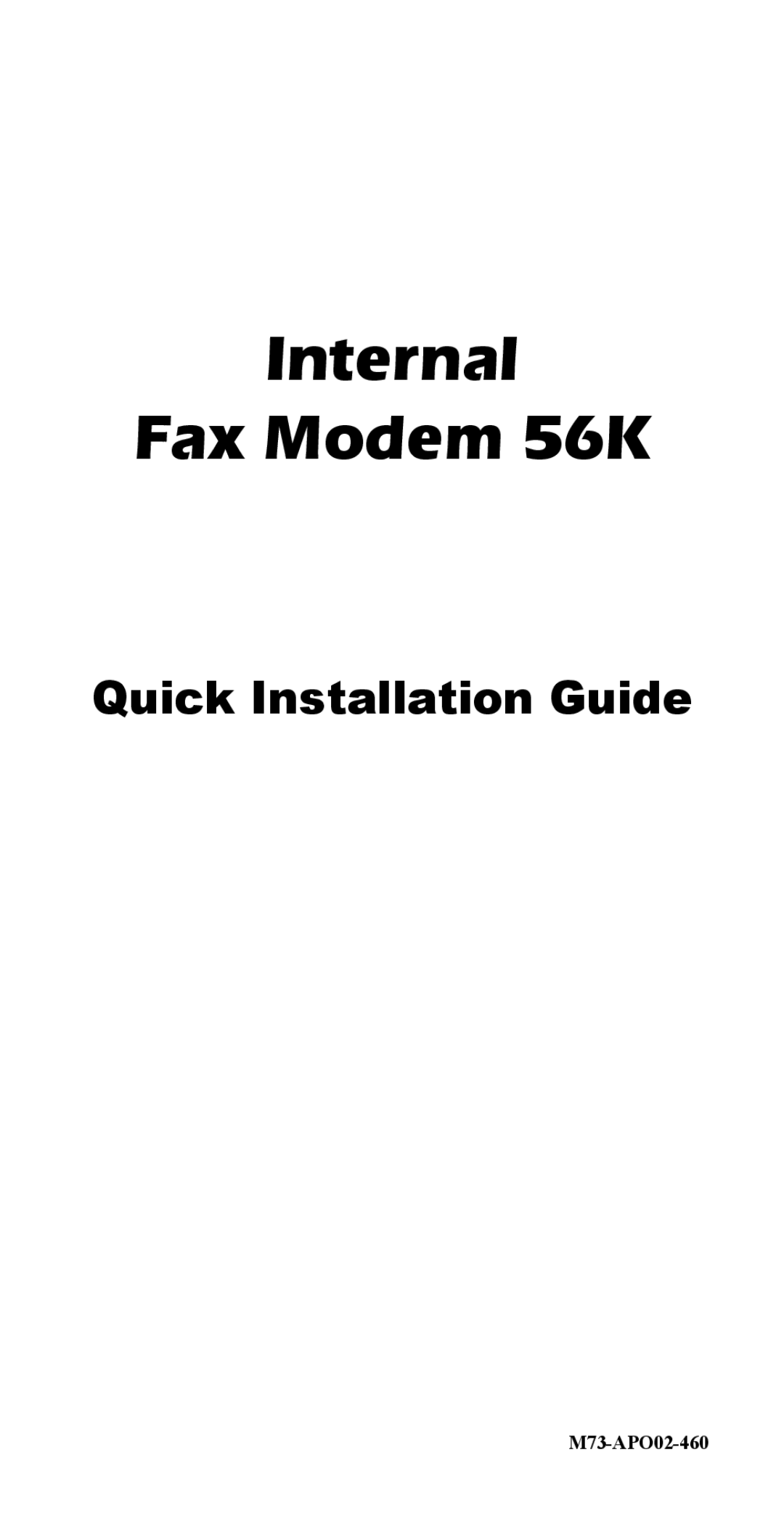 Abocom ISM560 manual Internal Fax Modem 56K 