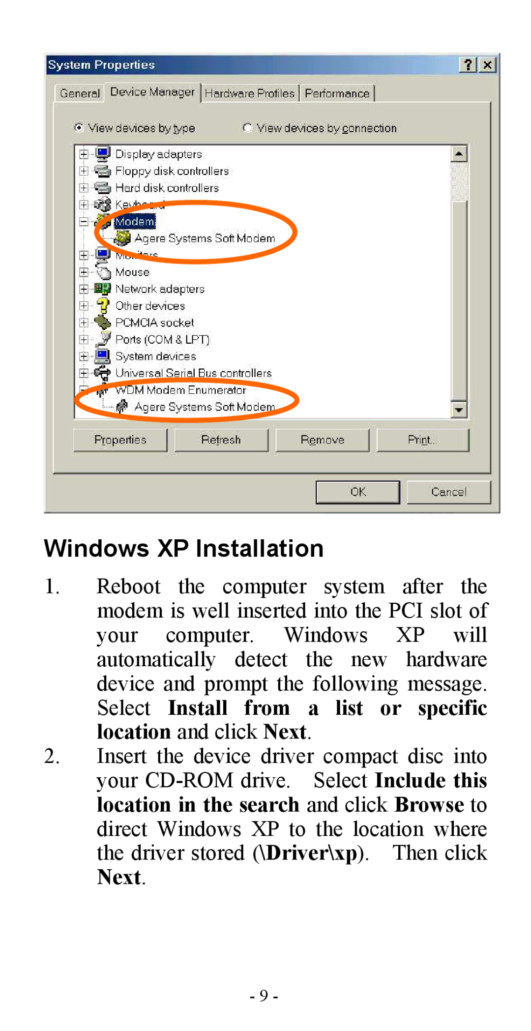 Abocom ISM560 manual Windows XP Installation 