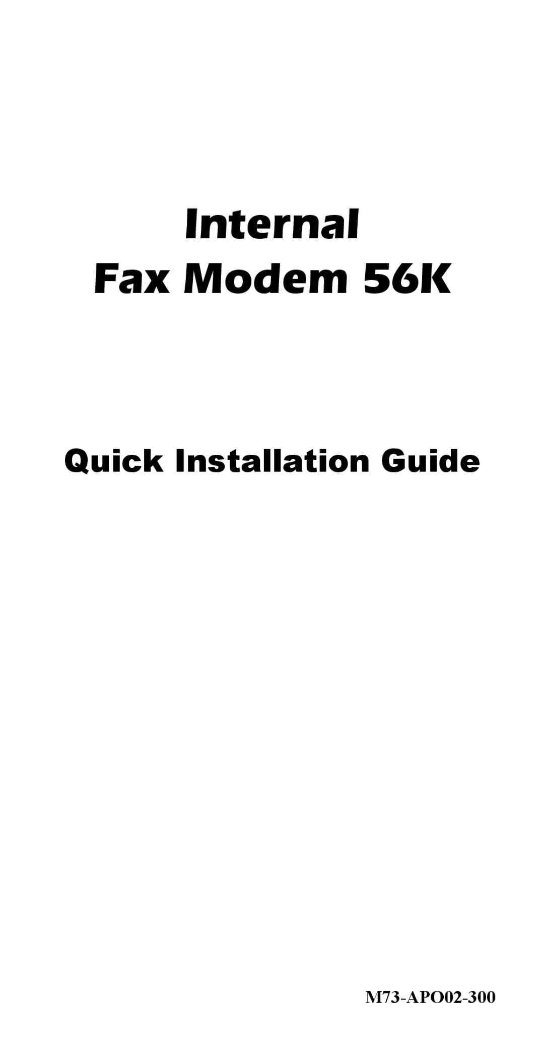 Abocom ISM56CR manual Internal Fax Modem 56K 