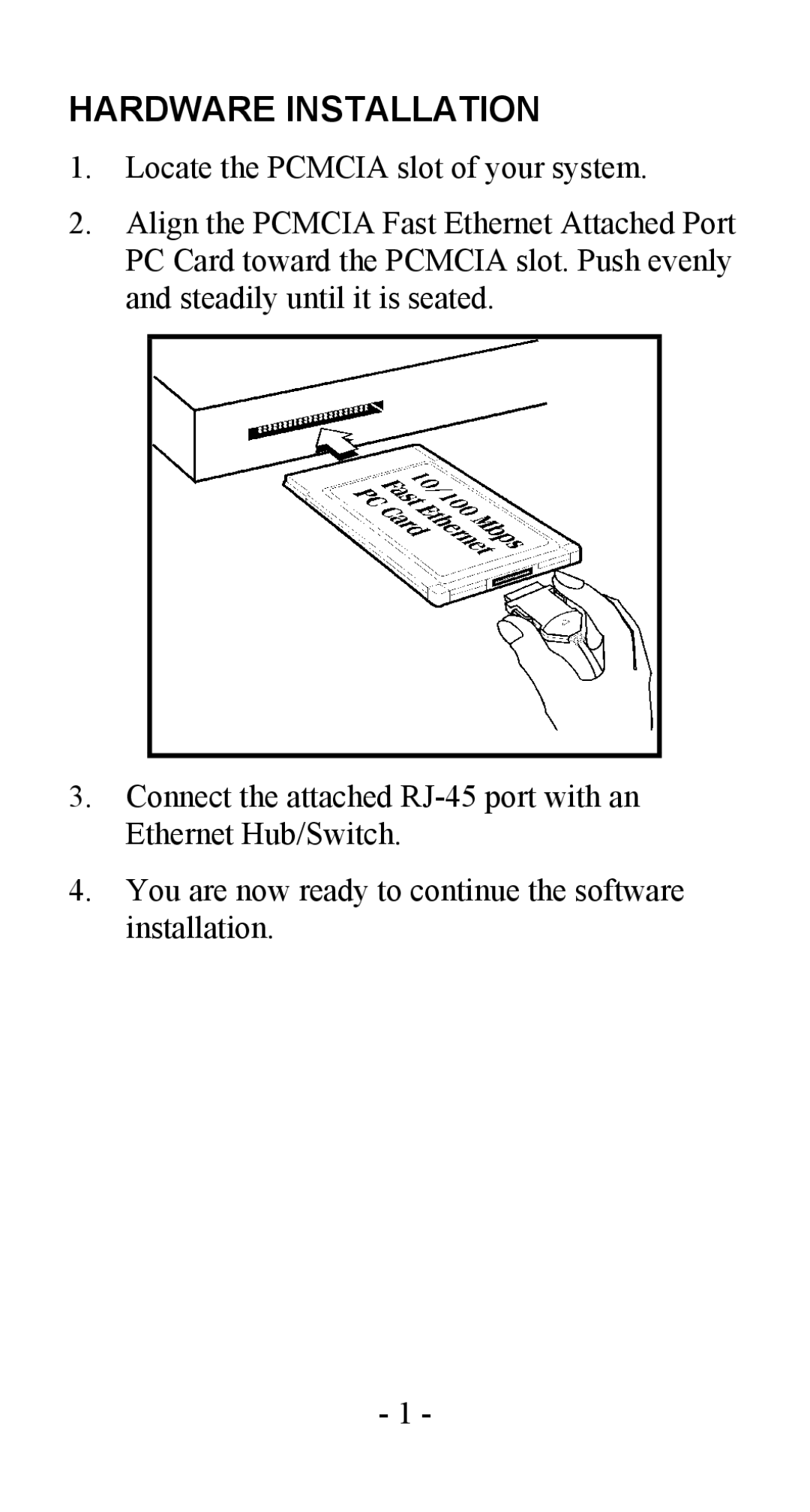 Abocom LA100 manual Hardware Installation 