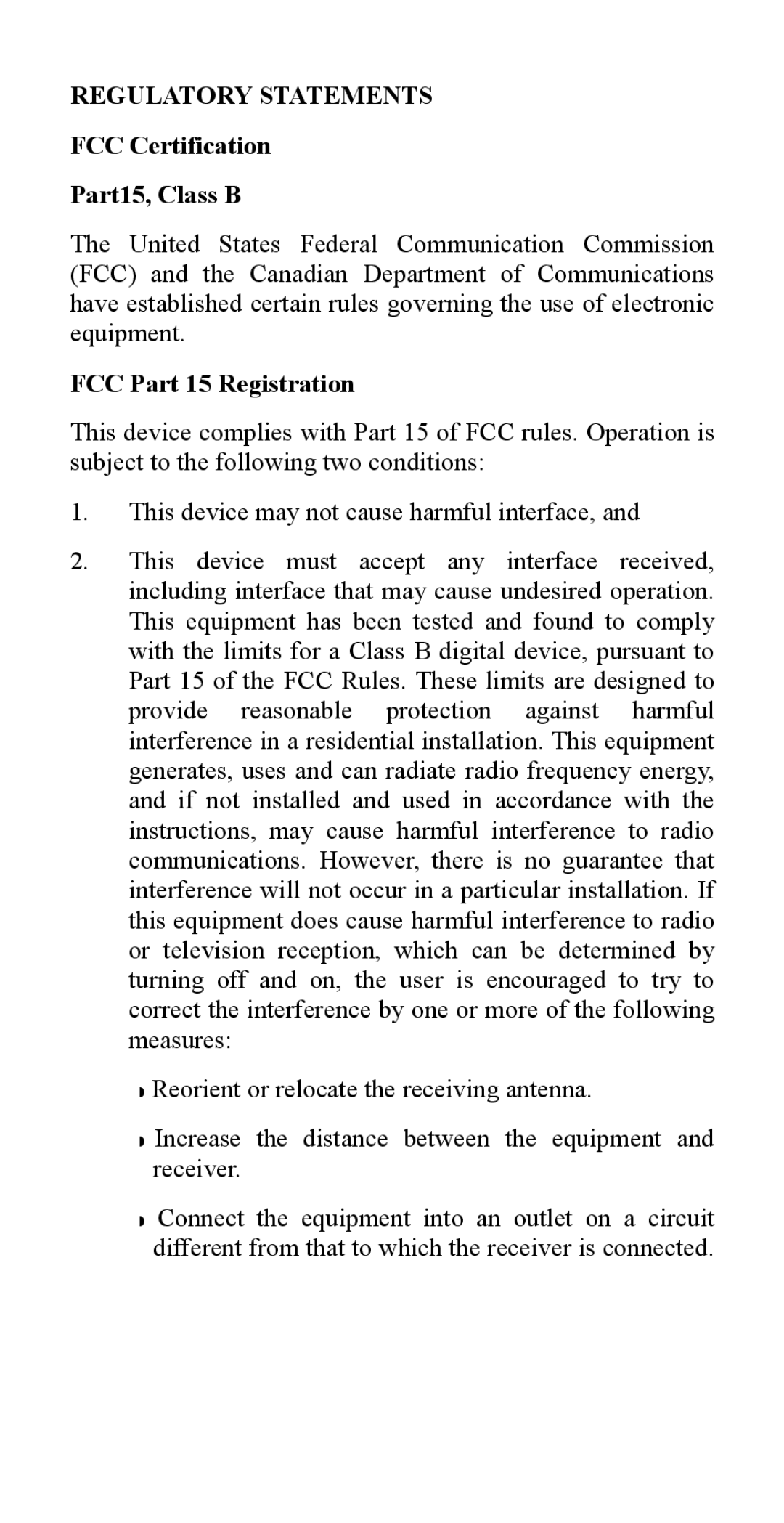 Abocom M73-APO08-420 manual Regulatory Statements 