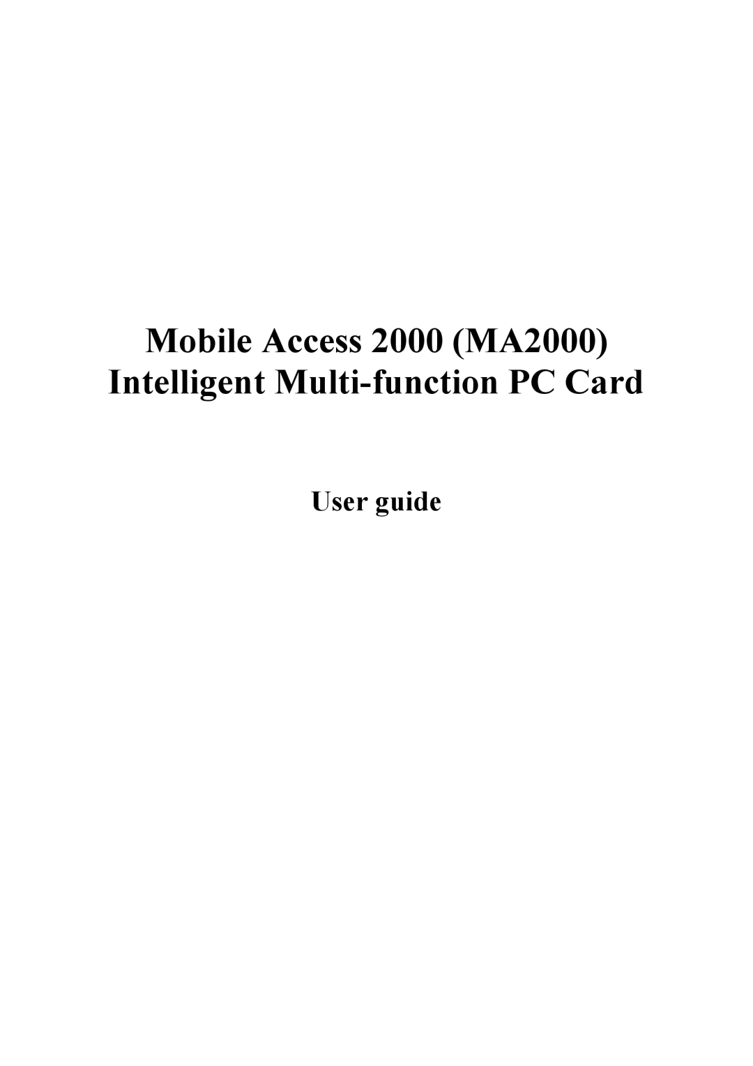 Abocom MA2000 manual User guide 