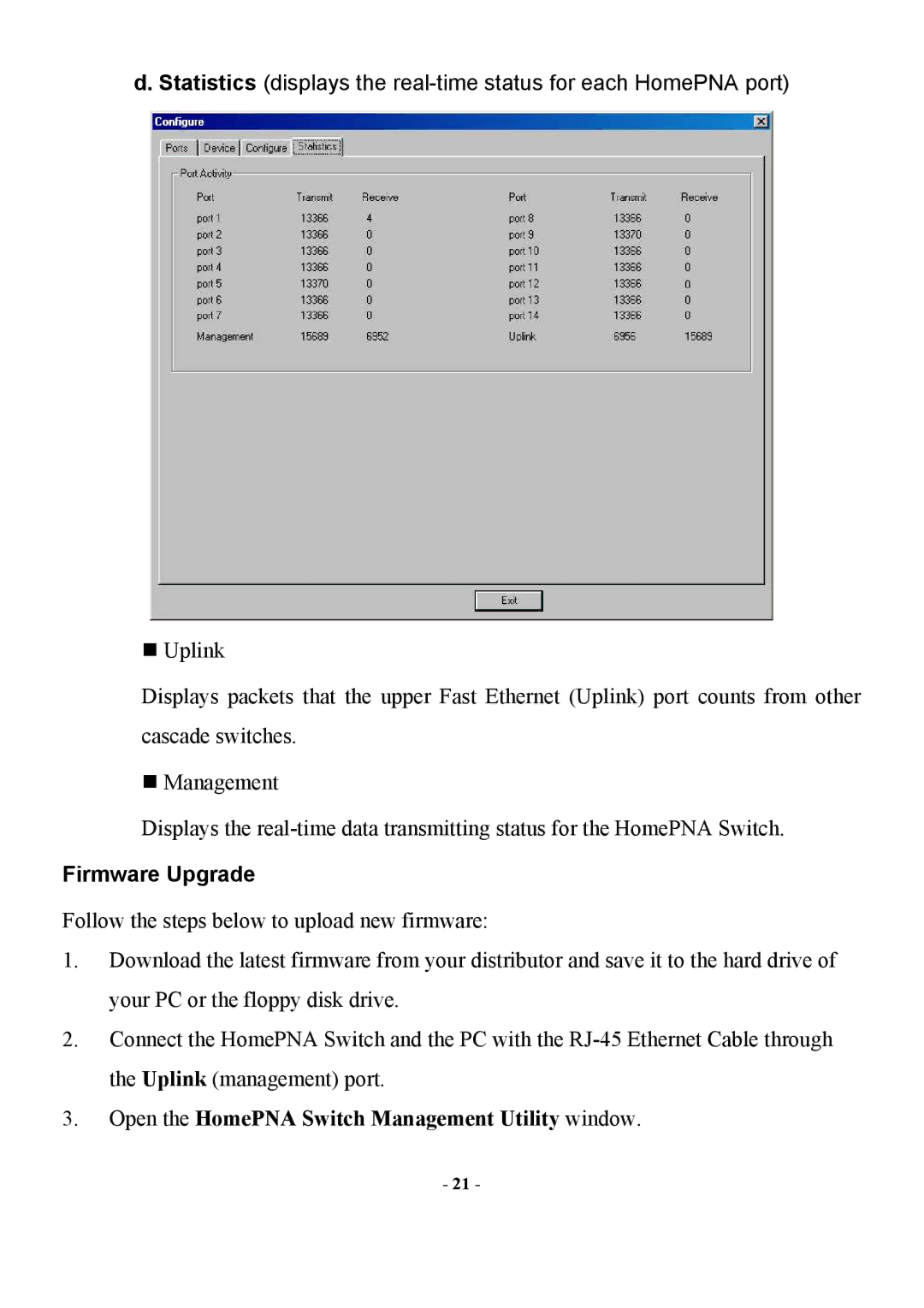 Abocom Manageable 14-port HomePNA Plus 2 Fast Ethernet Switch manual Firmware Upgrade 