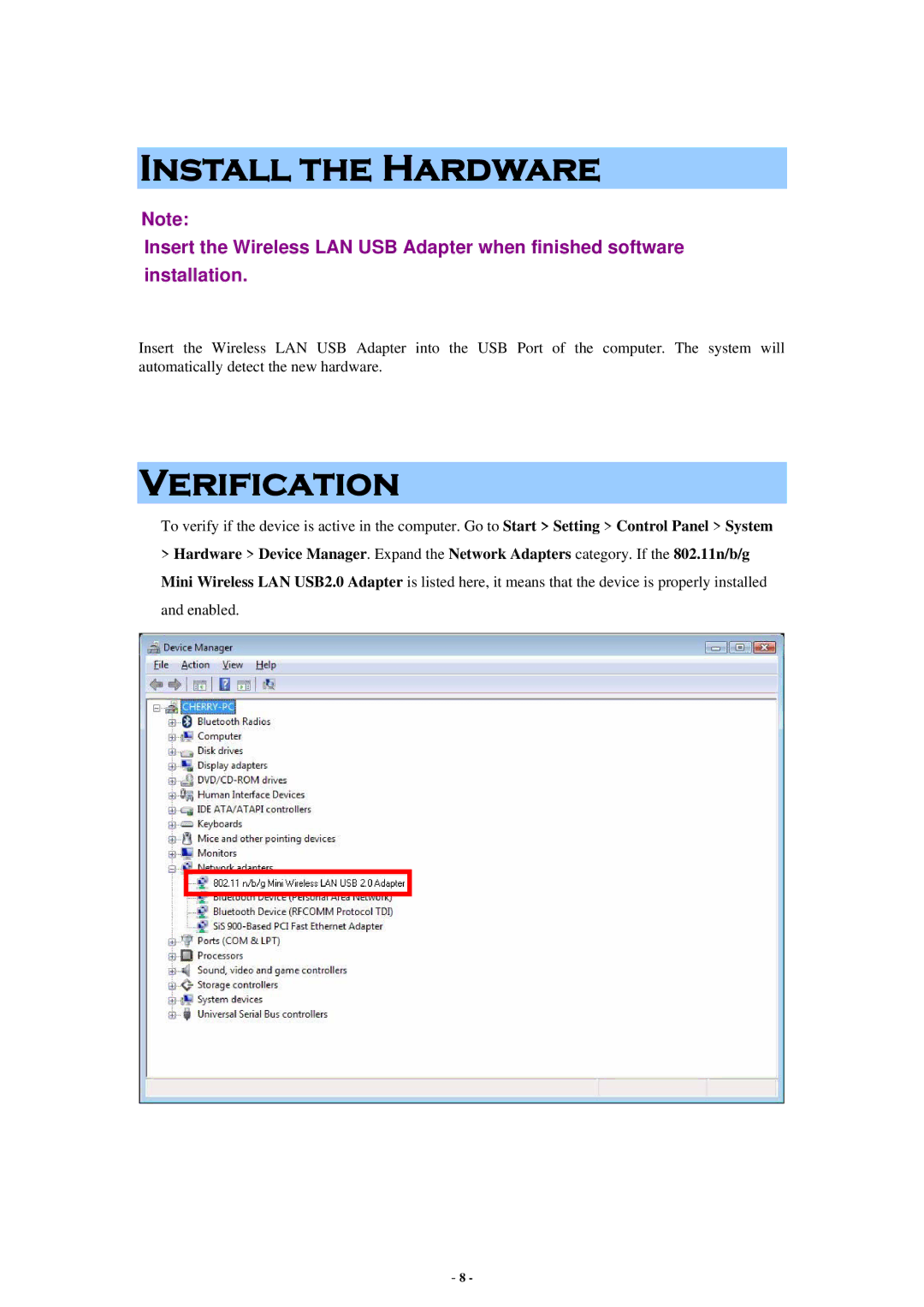 Abocom None user manual Install the Hardware 