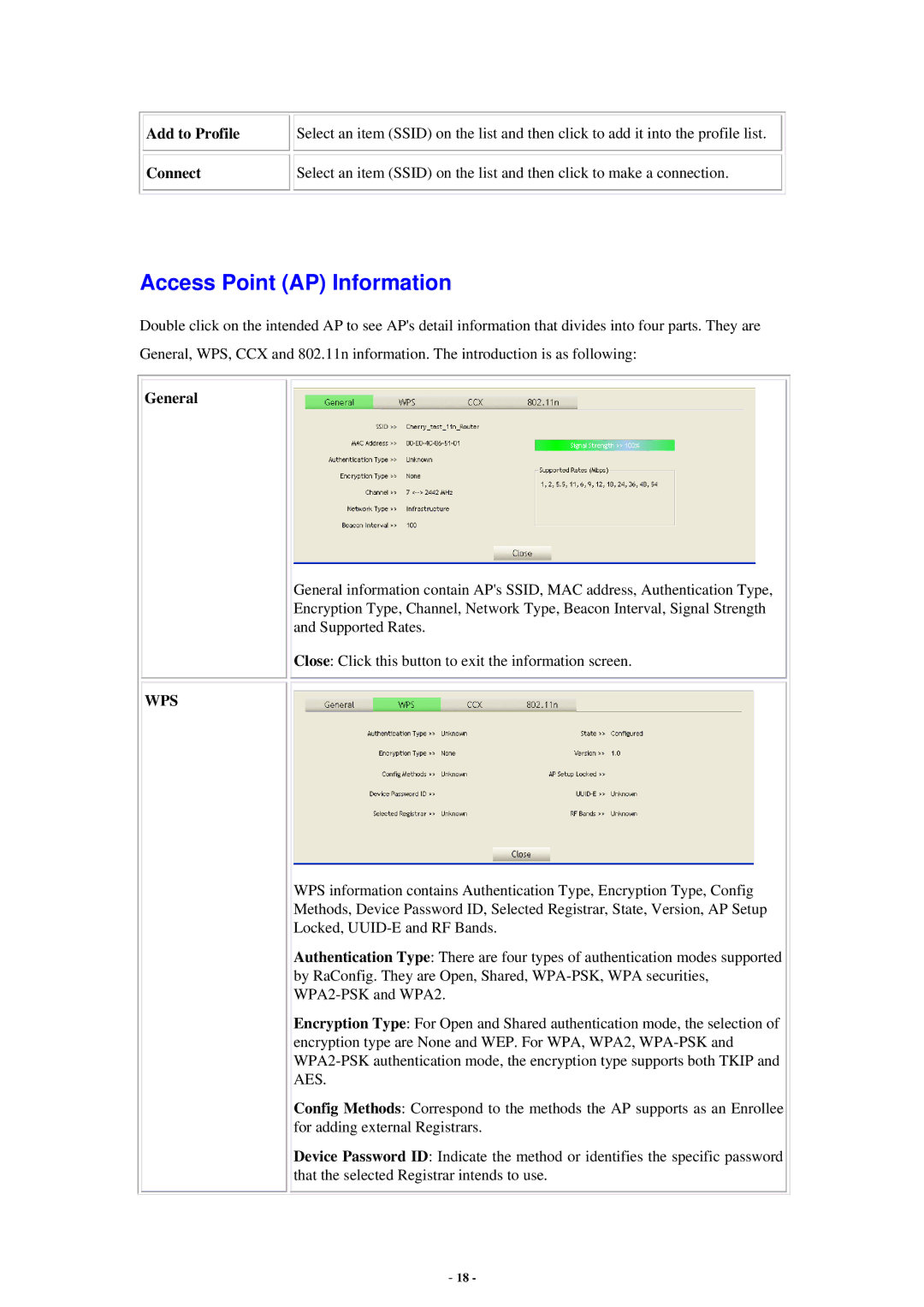 Abocom None user manual Access Point AP Information, General 