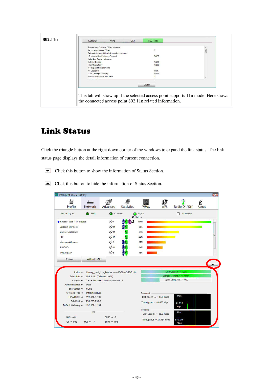 Abocom None user manual Link Status 